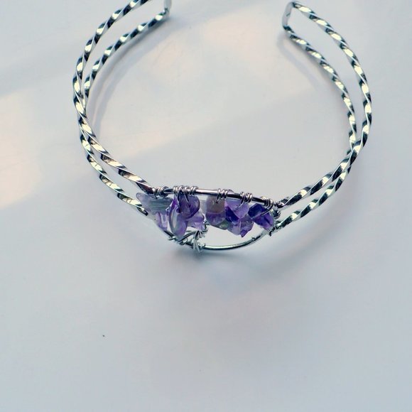 ❤️ Amethyst Tree of Life Silver Plated Bracelet - Picture 6 of 7